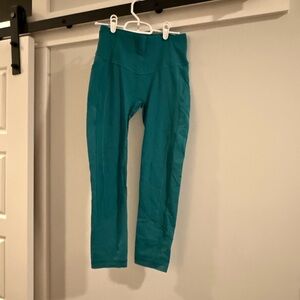 Teal Cropped Lululemon Leggings - Comfortable High-Waist